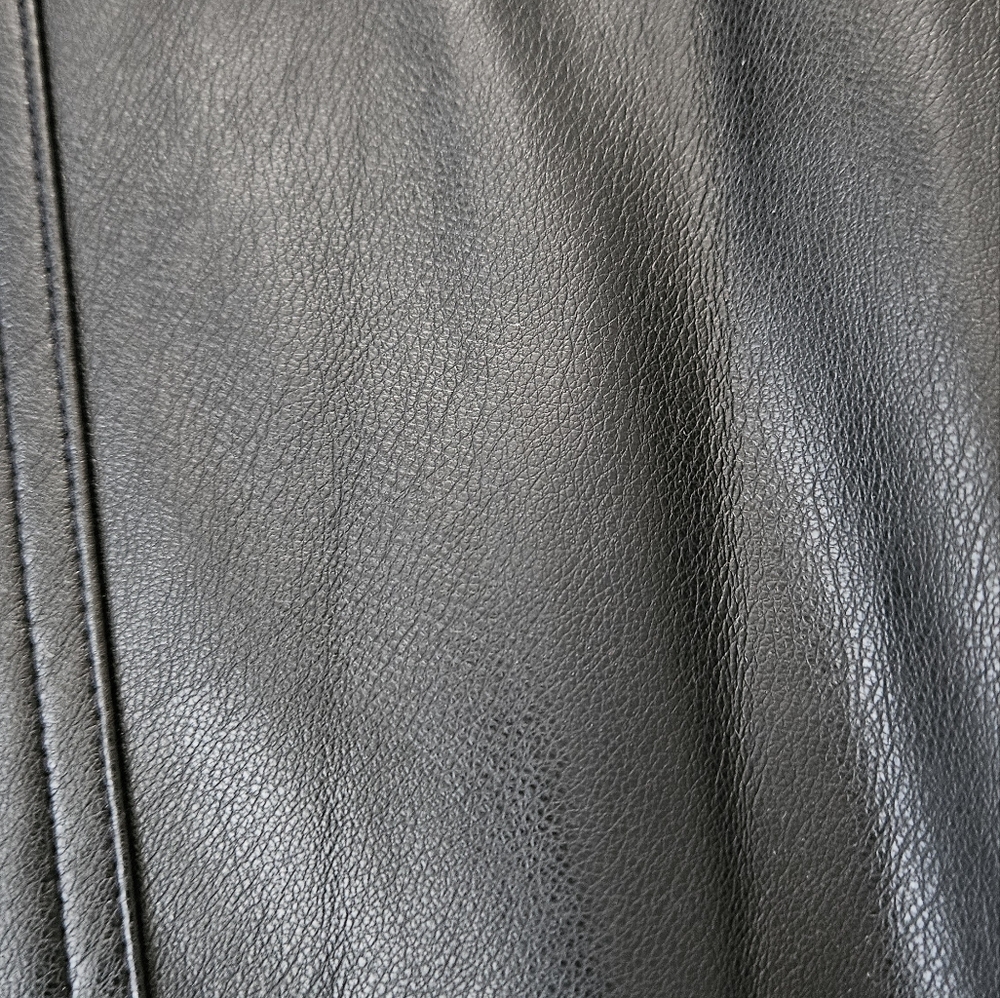 Women's Black Faux Leather Jumpsuit - Picture 4 of 4